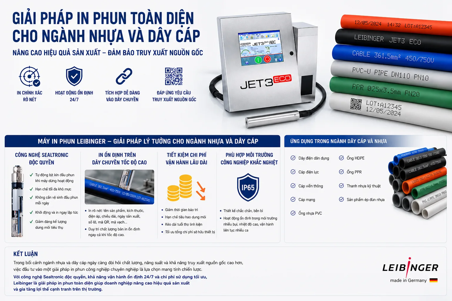 Giải pháp in ấn cho ngành dây và ống nhựa